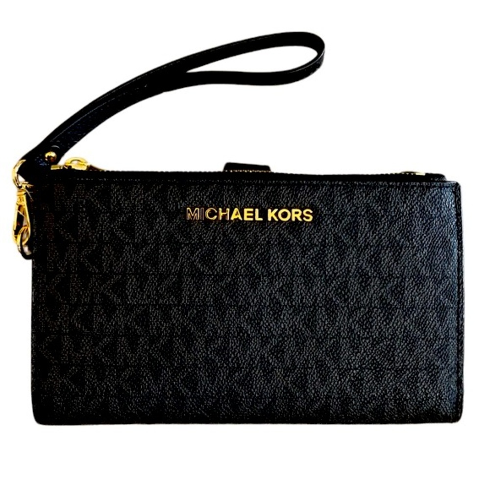 MICHAEL KORS ADELE LOGO SMARTPHONE WALLET JET SET DOUBLE ZIP WRISTLET 7-8